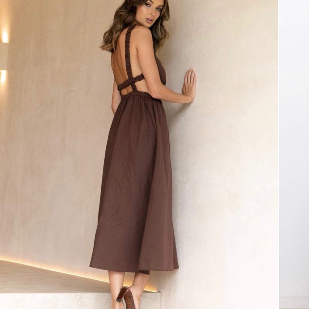 Backless Linen Petal & Pup Esther Dress